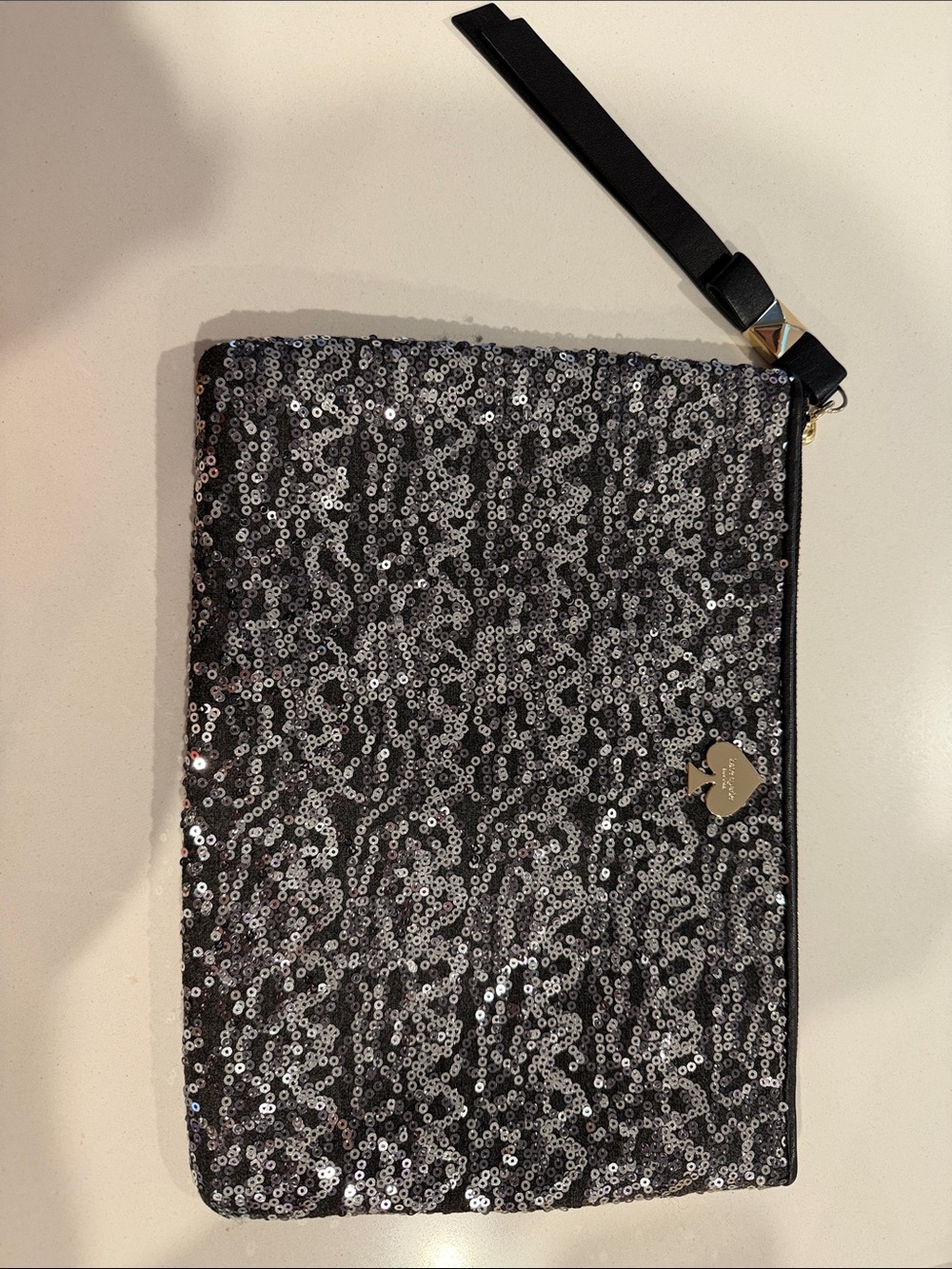kate spade Black Sequin Wristlet Clutch
